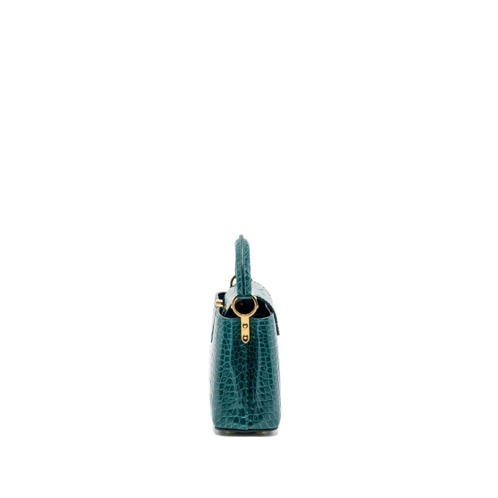 AAA Replica Louis Vuitton LV CAPUCINES MINI CROCODILE BRILLANT BLUE CANARD GHW