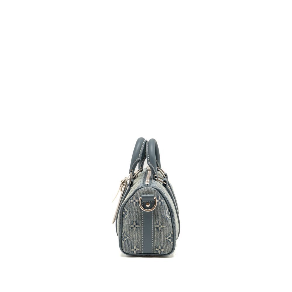 AAA Replica Louis Vuitton LV KEEPALL BANDOULIERE 25 WASHED DENIM CANVAS BLUE SHW