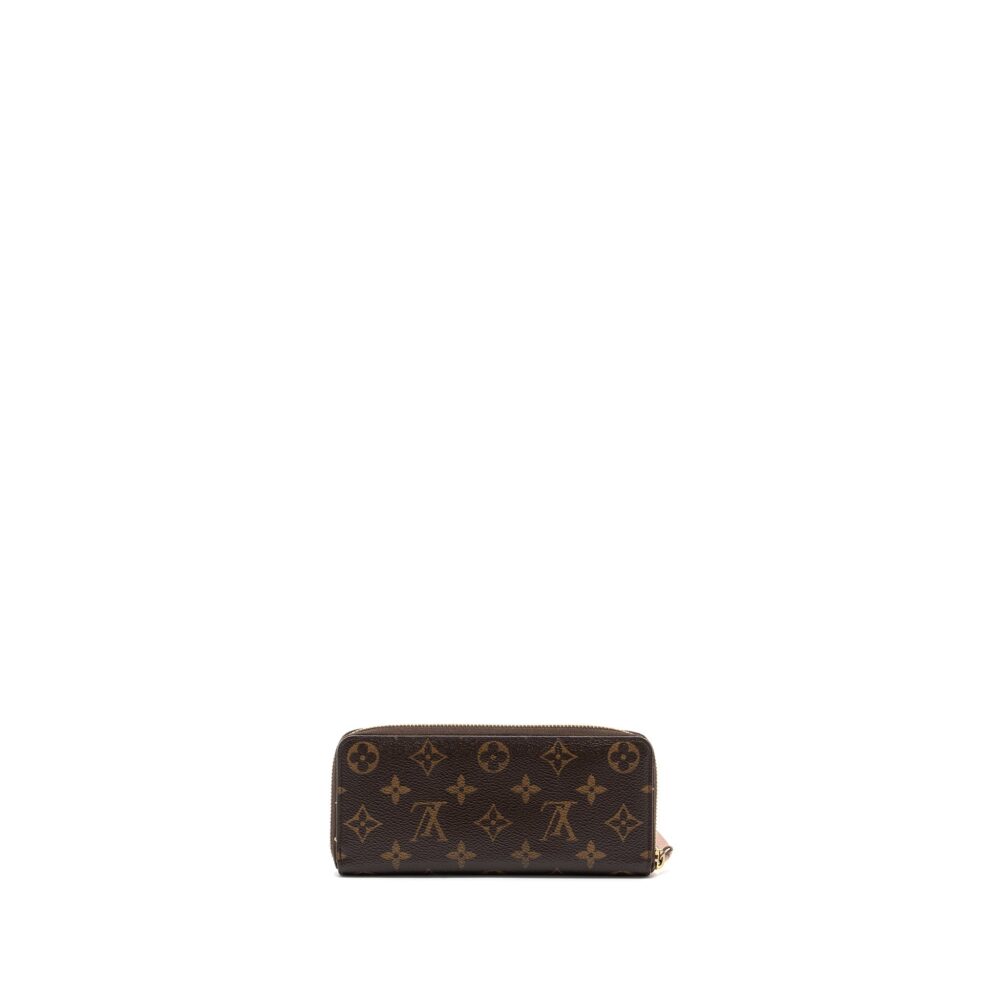 AAA Replica Louis Vuitton LV CLEMENCE LONG WALLET MONOGRAM CANVAS ROSE BALLERINE GHW