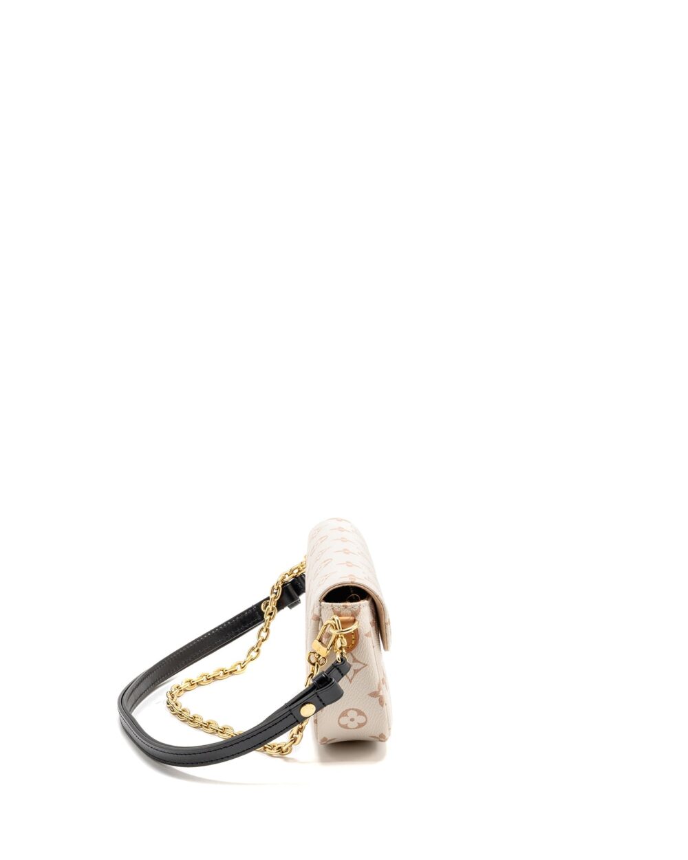AAA Replica Louis Vuitton LV IVY WALLET ON CHAIN MONOGRAM CANVAS BEIGE/ CREAM GHW