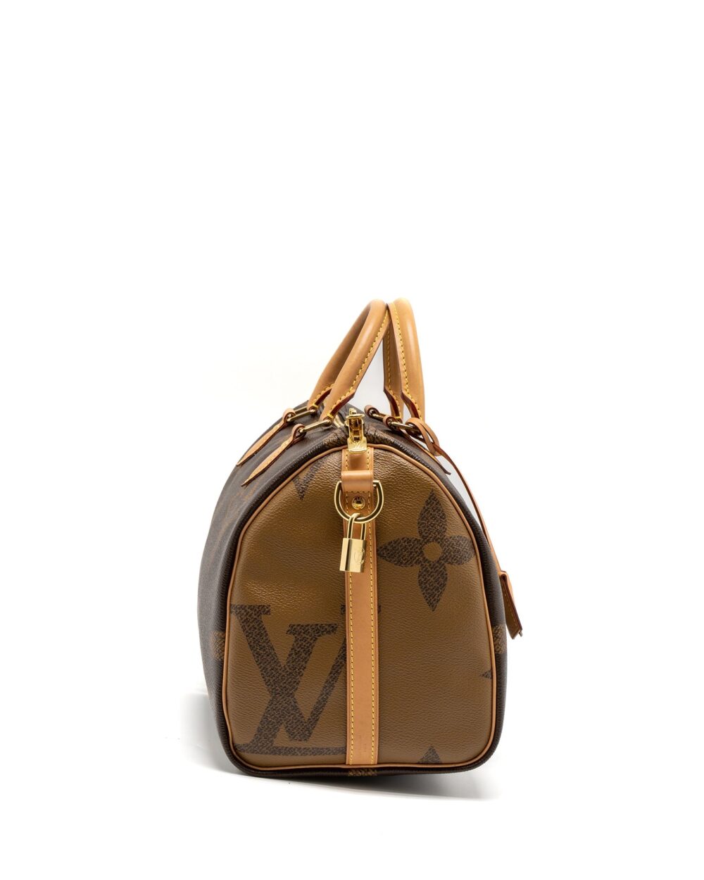 AAA Replica Louis Vuitton LV SPEEDY 30 BANDOULIERE GIANT MONOGRAM REVERSE CANVAS GHW