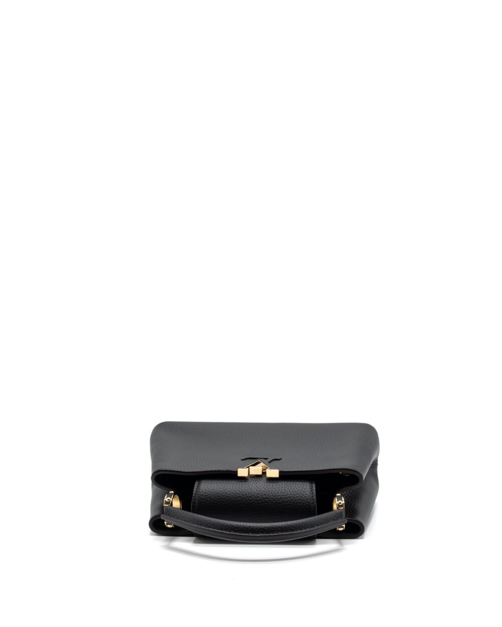 AAA Replica Louis Vuitton LV CAPUCINES BB TAURILLON BLACK GHW(NEW VERSION)