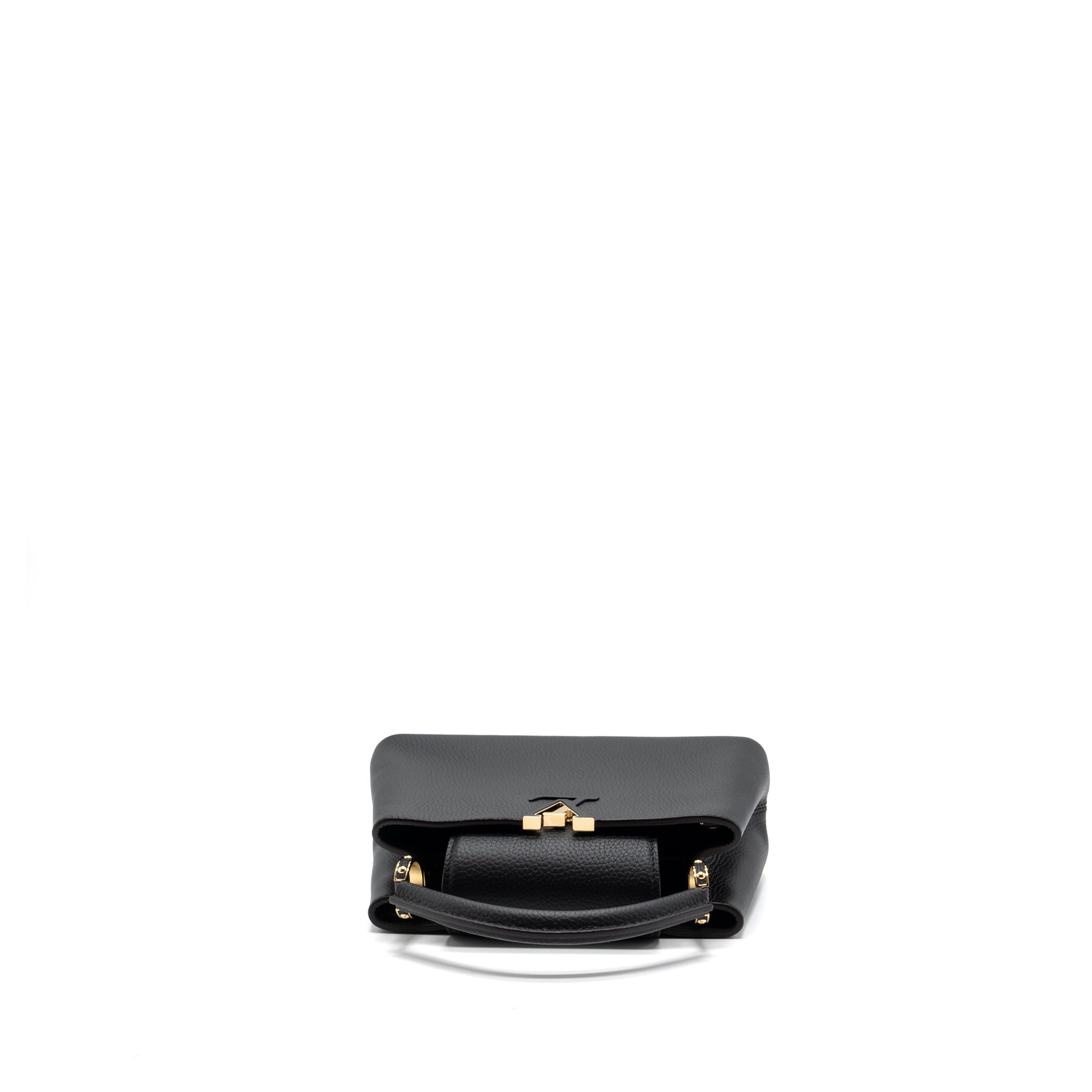 AAA Replica Louis Vuitton LV CAPUCINES BB TAURILLON BLACK GHW(NEW VERSION)