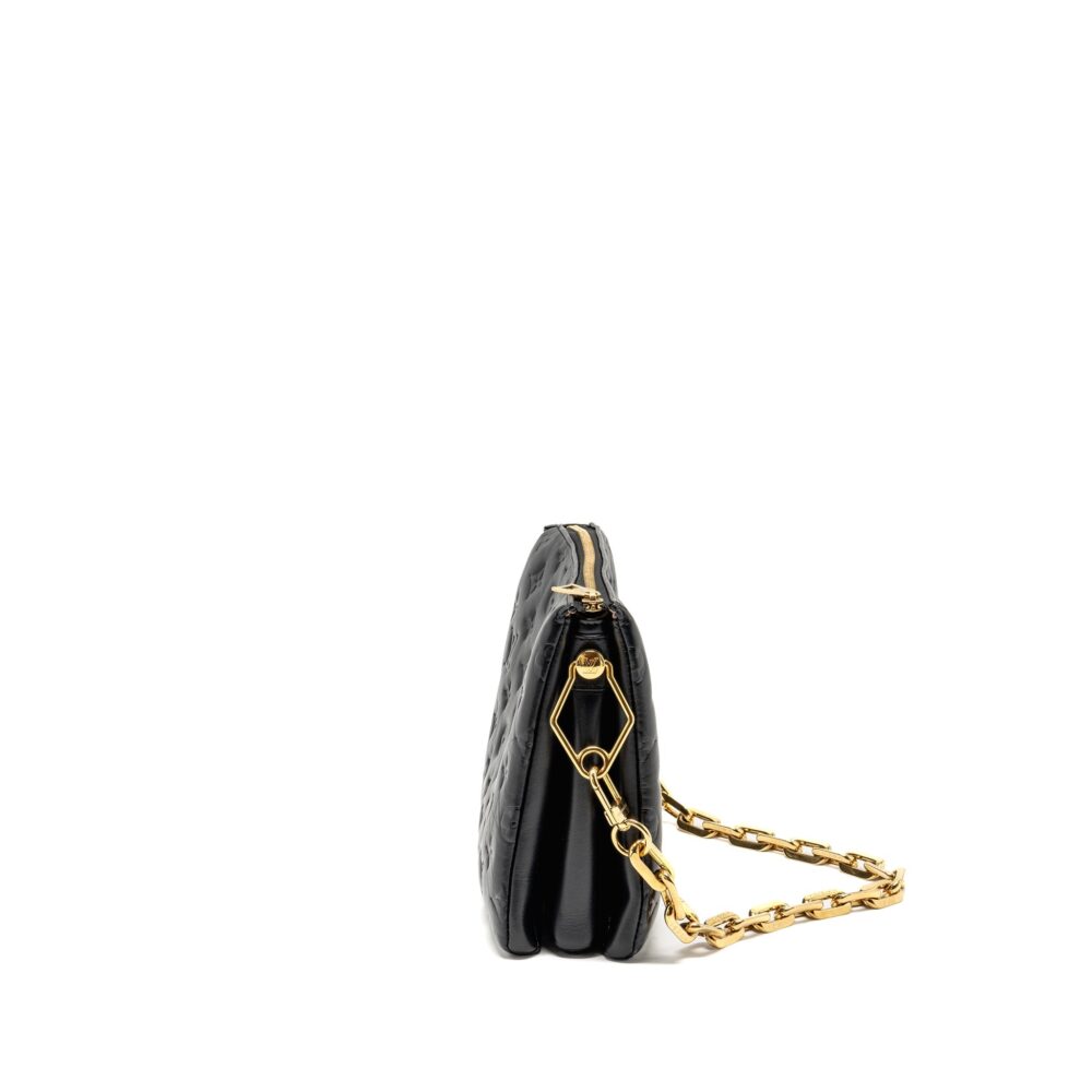 AAA Replica Louis Vuitton LV COUSSIN PM LAMBSKIN BLACK GHW