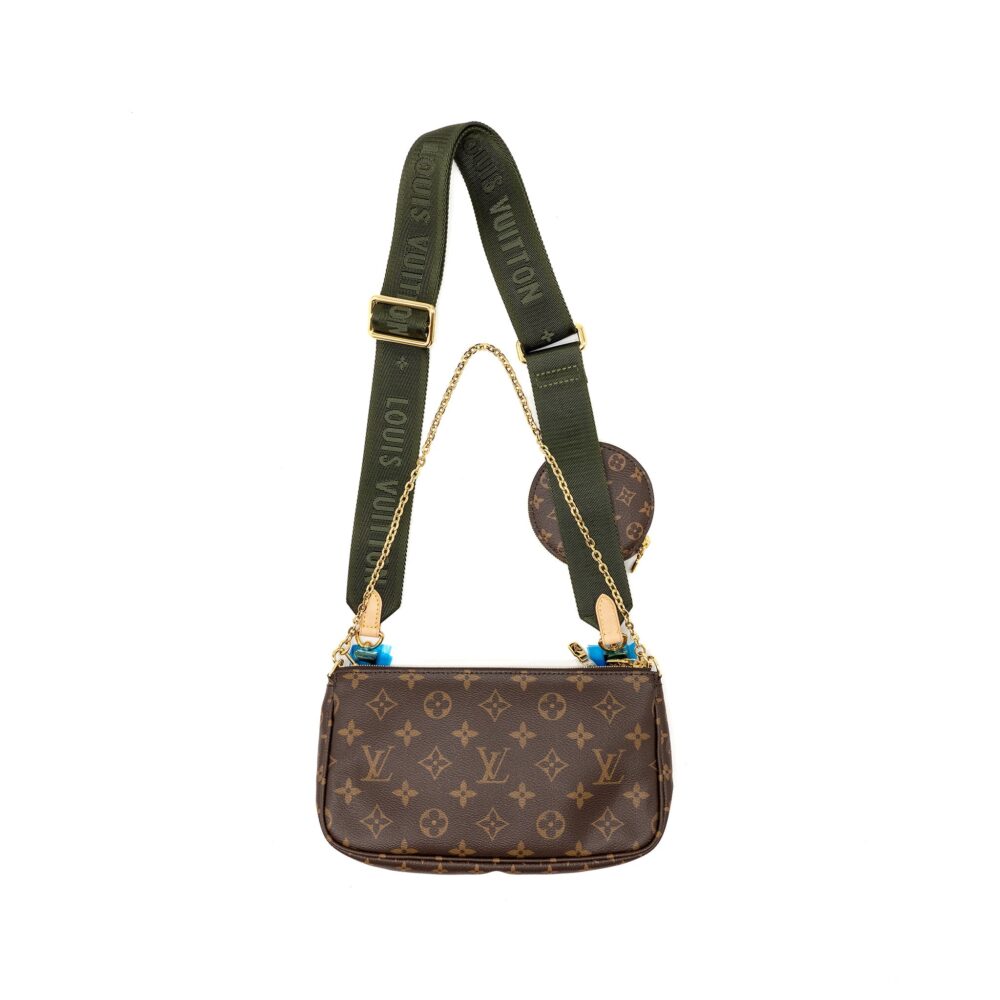 AAA Replica Louis Vuitton LV MULTI POCHETTE MONOGRAM CANVAS KHAKI STRAP GHW