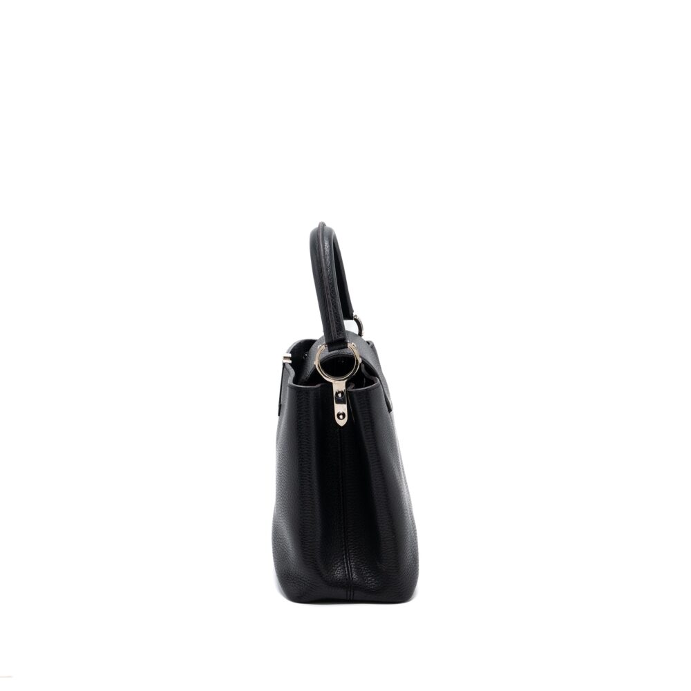 AAA Replica Louis Vuitton LV CAPUCINES PM CALFSKIN BLACK SHW