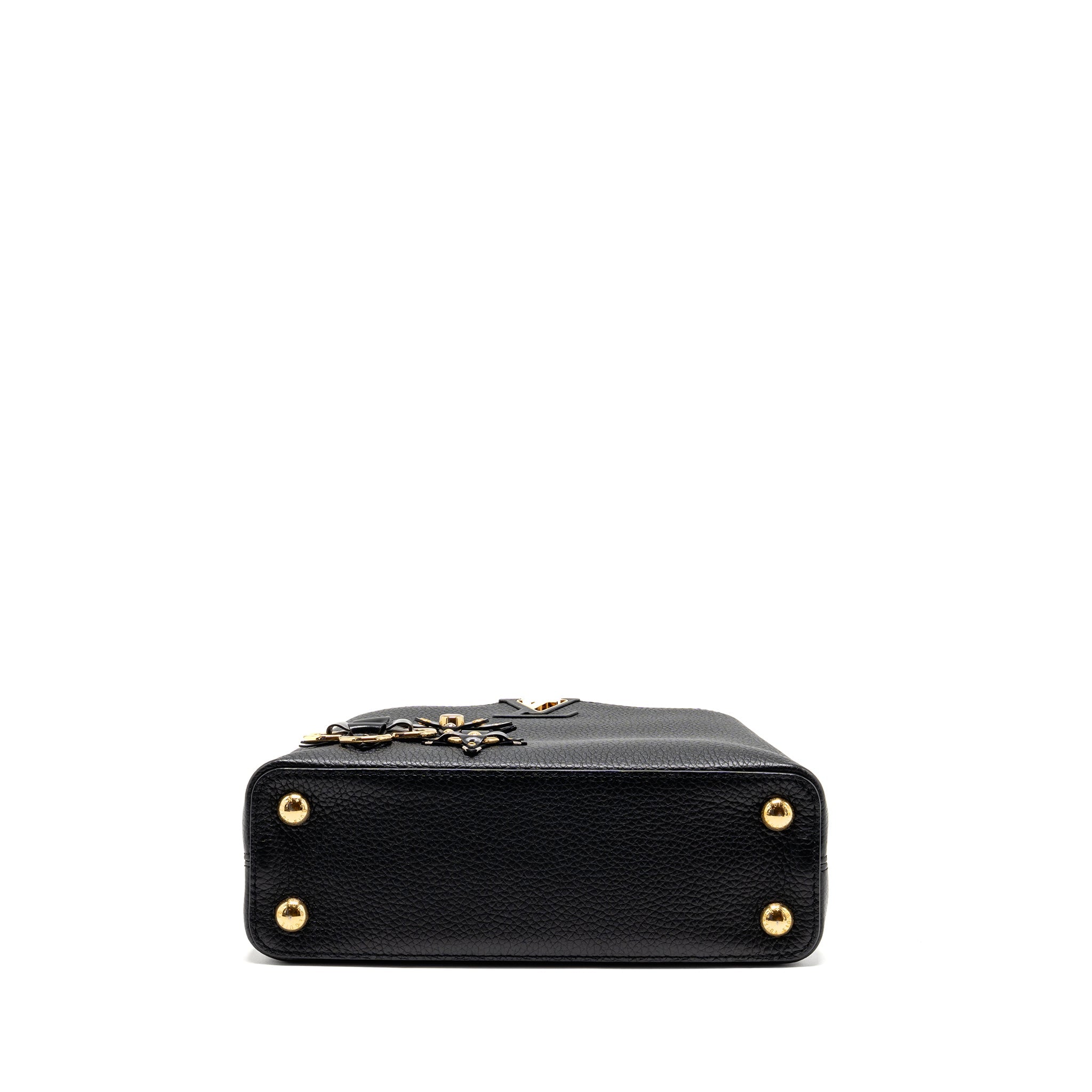 AAA Replica Louis Vuitton LV CAPUCINES BB WITH MONOGRAM FLOWER EMBELLISHMENTS TAURILLON BLACK GHW