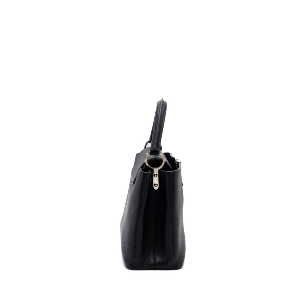AAA Replica Louis Vuitton LV CAPUCINES PM CALFSKIN BLACK SHW