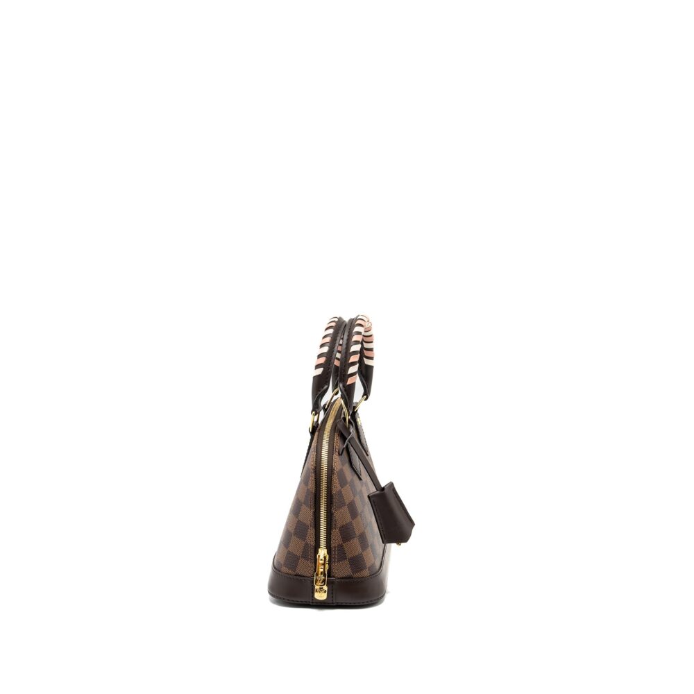 AAA Replica Louis Vuitton LV ALMA BB WITH BRAIDED HANDLES DAMIER EBENE CANVAS GHW