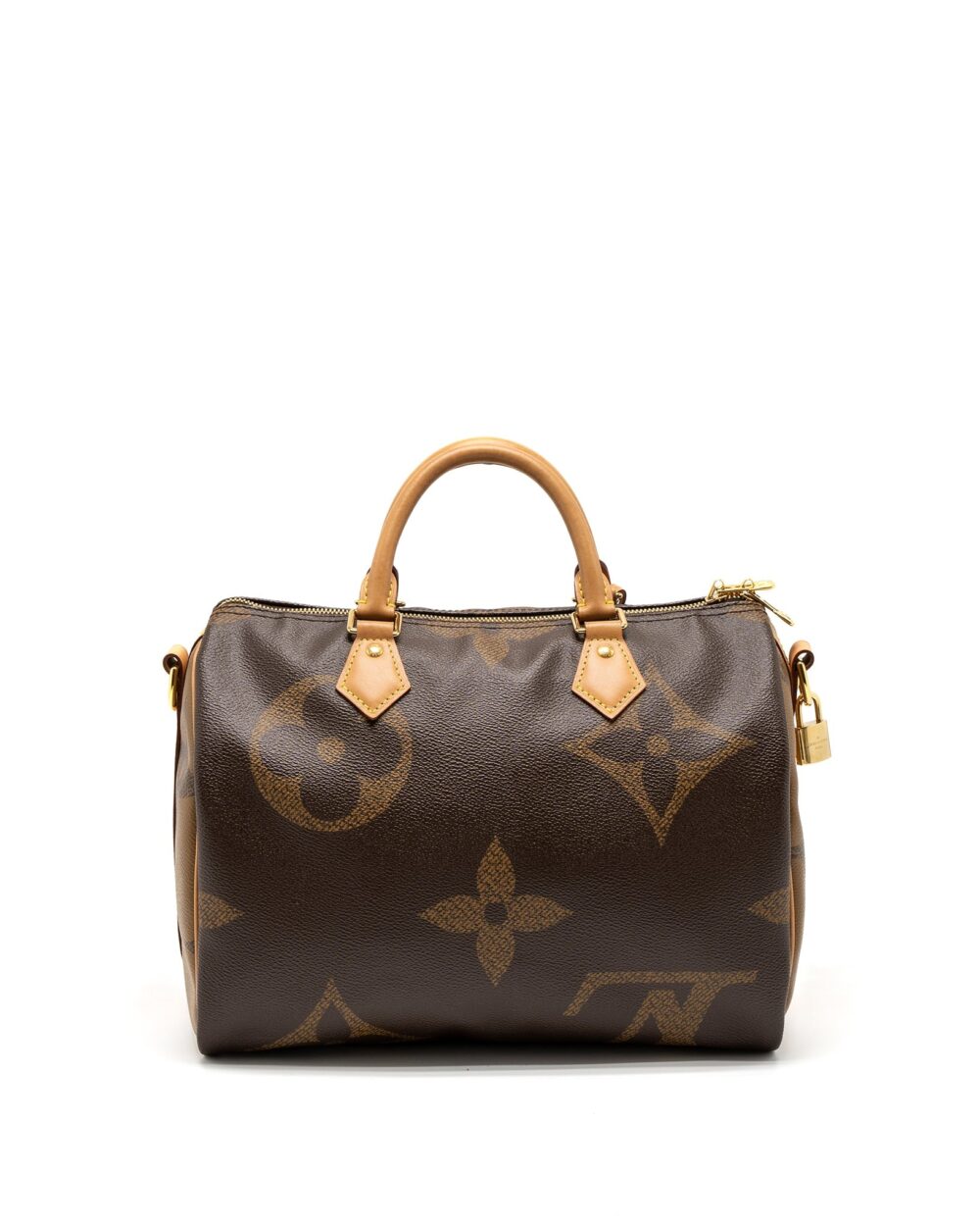 AAA Replica Louis Vuitton LV SPEEDY 30 BANDOULIERE GIANT MONOGRAM REVERSE CANVAS GHW