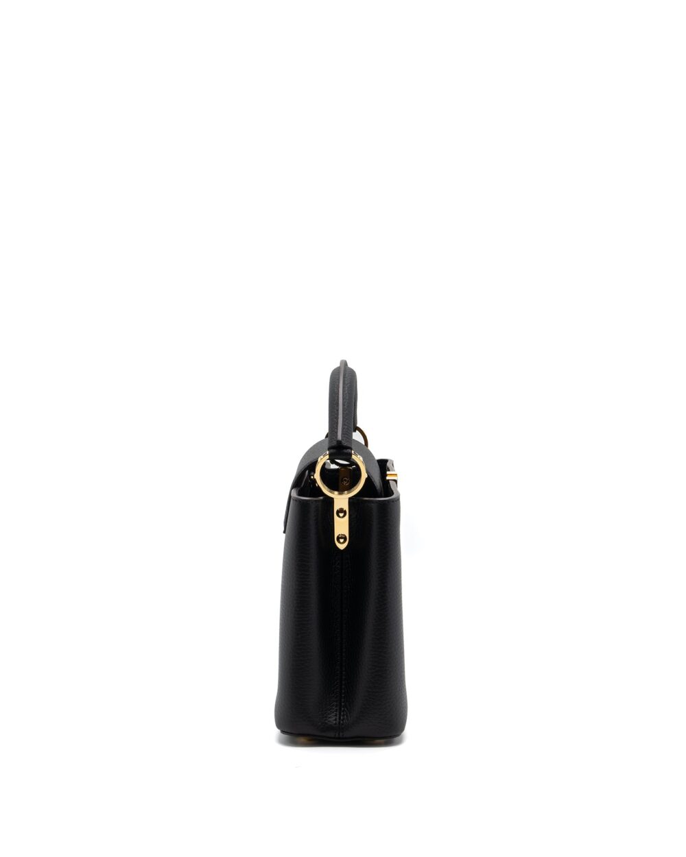 AAA Replica Louis Vuitton LV CAPUCINES BB TAURILLON BLACK GHW(NEW VERSION)