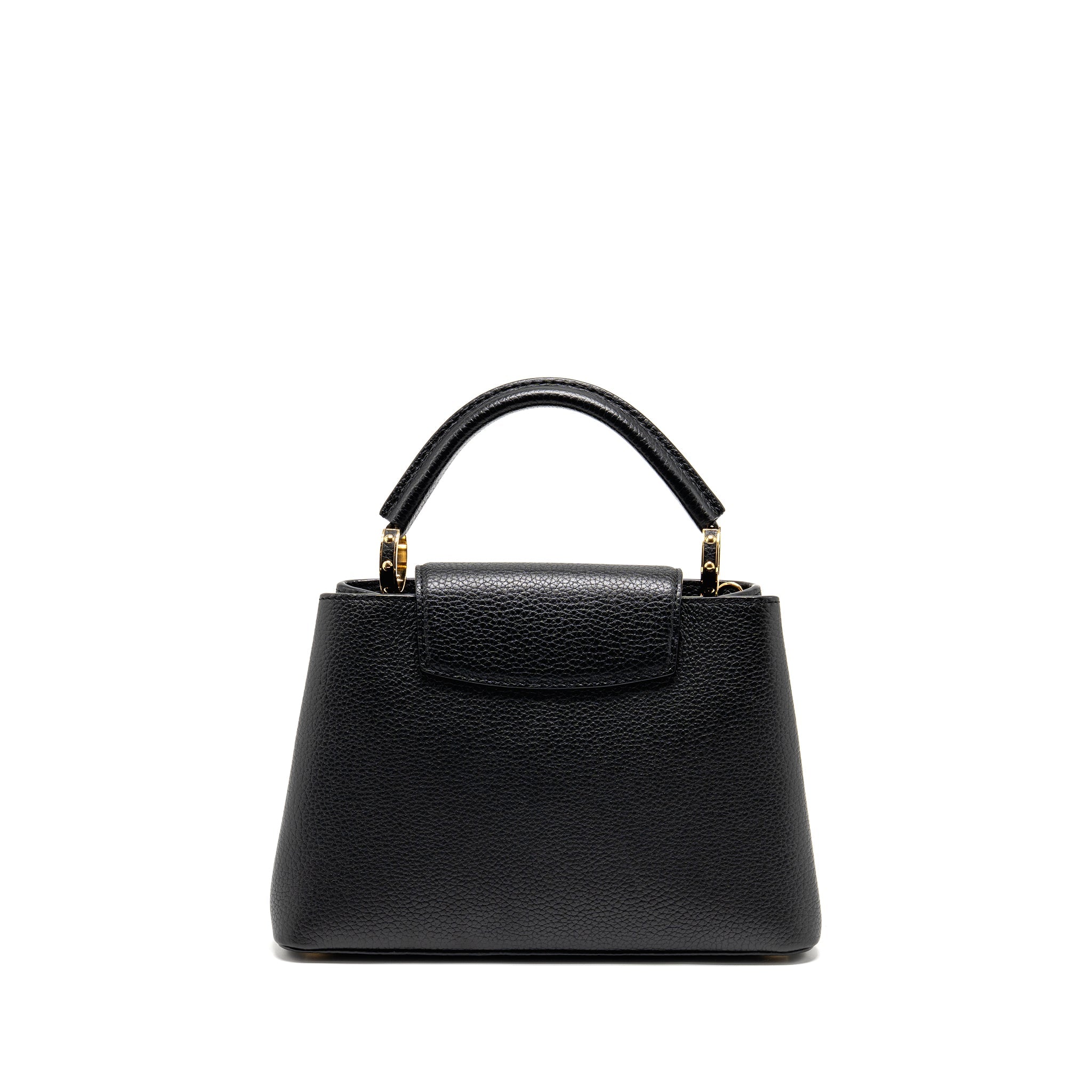 AAA Replica Louis Vuitton LV CAPUCINES BB WITH MONOGRAM FLOWER EMBELLISHMENTS TAURILLON BLACK GHW