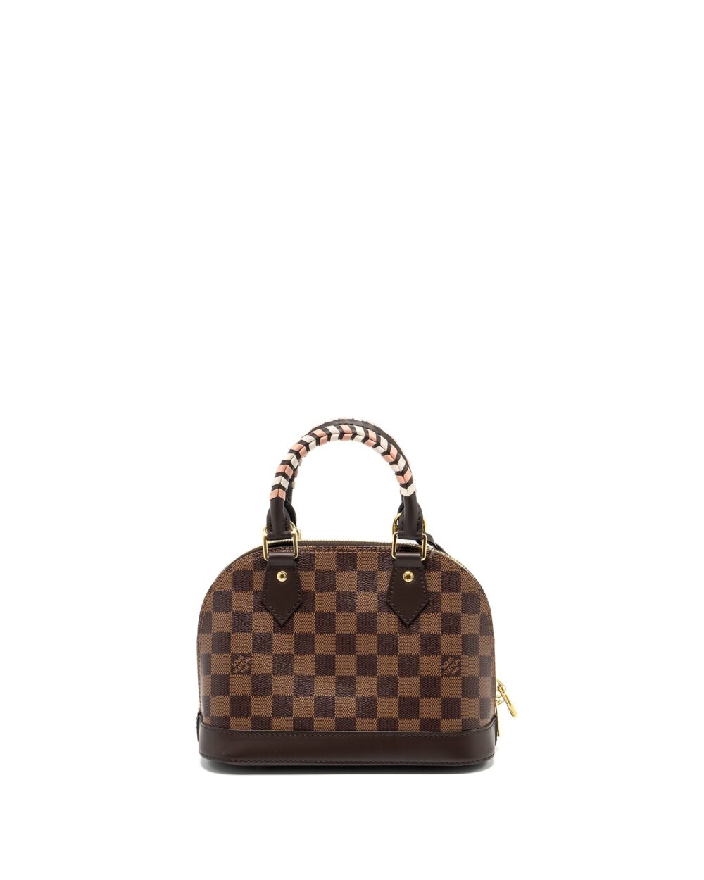 AAA Replica Louis Vuitton LV ALMA BB WITH BRAIDED HANDLES DAMIER EBENE CANVAS GHW