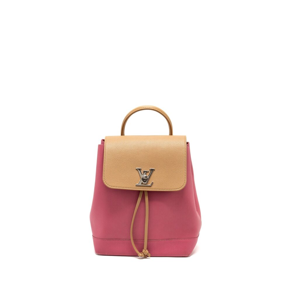 AAA Replica Louis Vuitton LV LOCKME BACKPACK CALFSKIN PINK/BEIGE SHW
