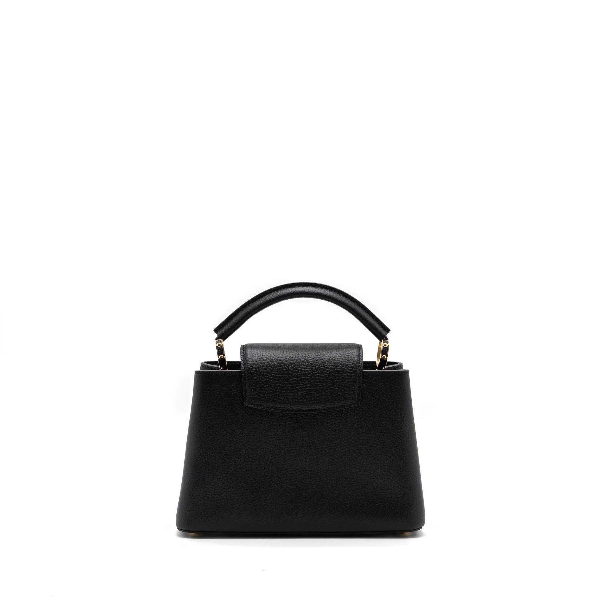 AAA Replica Louis Vuitton LV CAPUCINES BB TAURILLON BLACK GHW(NEW VERSION)