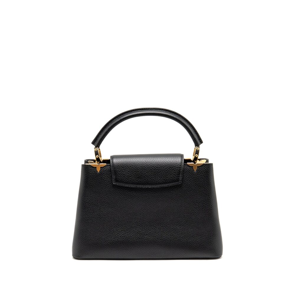 AAA Replica Louis Vuitton LV CAPUCINES MM TAURILLON LEATHER BLACK GHW