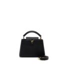 AAA Replica Louis Vuitton LV CAPUCINES BB TAURILLON BLACK GHW(NEW VERSION)