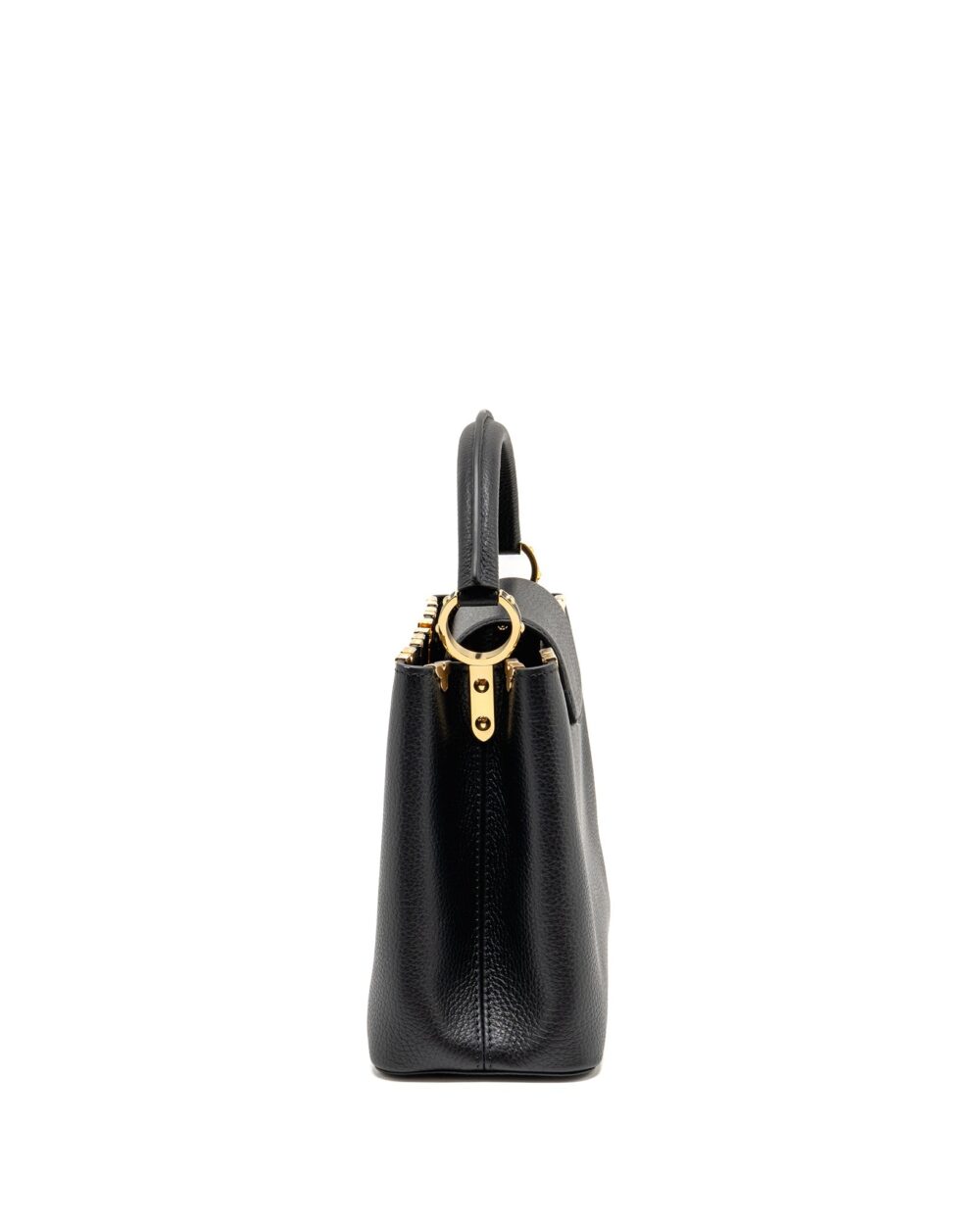 AAA Replica Louis Vuitton LV CAPUCINES MM TAURILLON LEATHER BLACK GHW