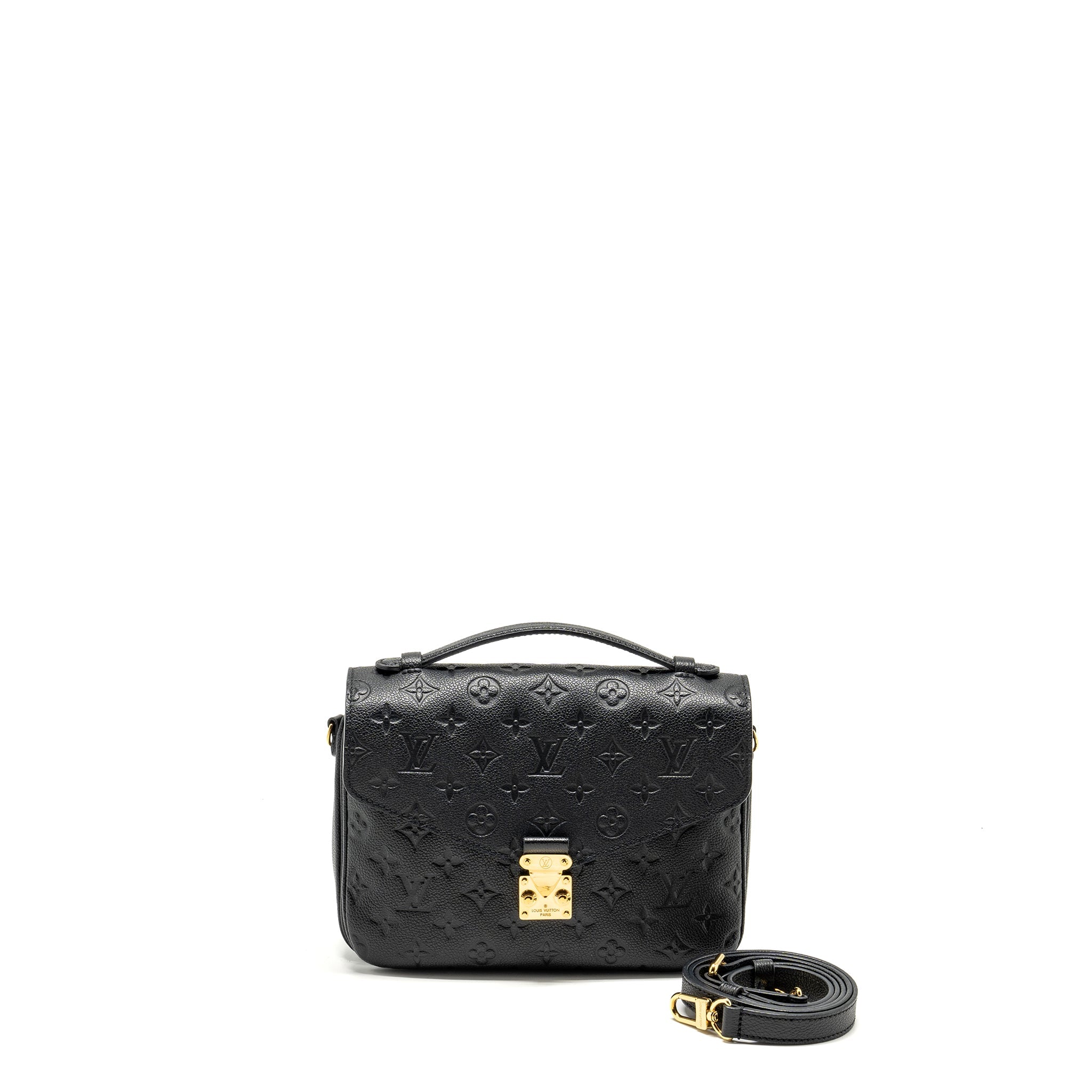 AAA Replica Louis Vuitton LV POCHETTE METIS MONOGRAM EMPREINTE BLACK GHW