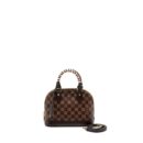 AAA Replica Louis Vuitton LV ALMA BB WITH BRAIDED HANDLES DAMIER EBENE CANVAS GHW
