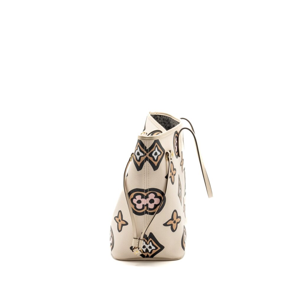 AAA Replica Louis Vuitton LV NEVERFULL MM WILD AT HEART EMPREINTE CREAM GHW