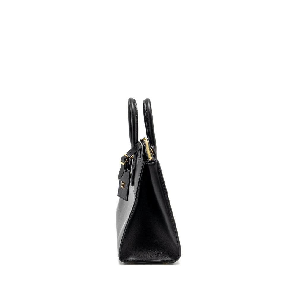 AAA Replica Louis Vuitton LV CITY STEAMER PM GRAINED CALFSKIN BLACK GHW