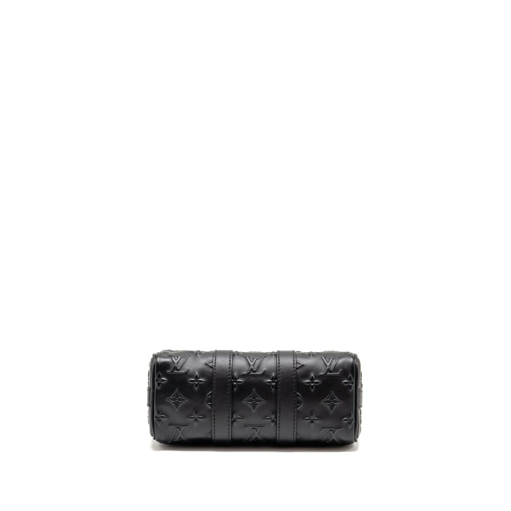 AAA Replica Louis Vuitton LV KEEPALL XS MONOGRAM SEAL COWHIDE LEATHER SO BLACK