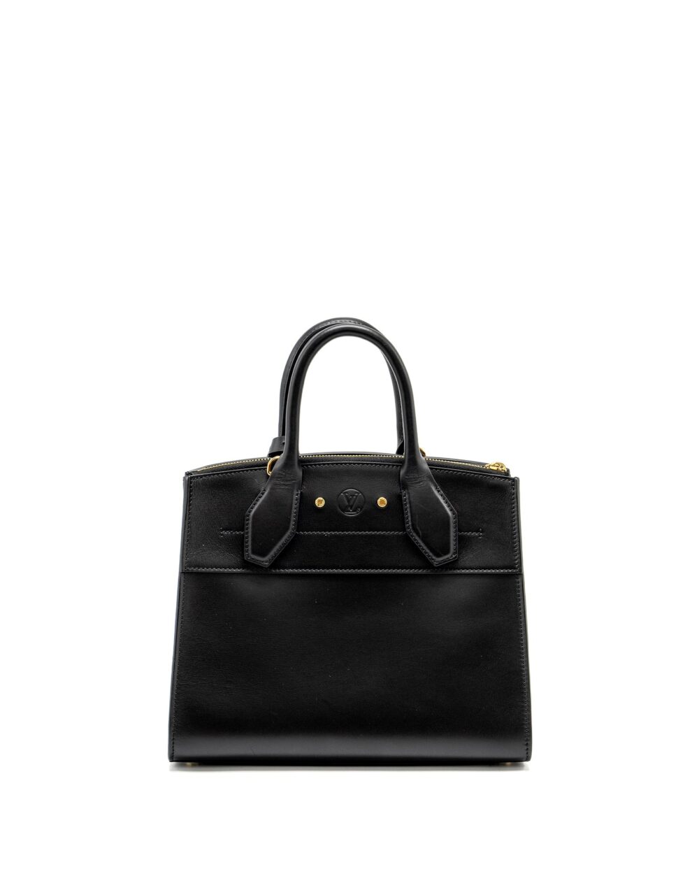 AAA Replica Louis Vuitton LV CITY STEAMER PM GRAINED CALFSKIN BLACK GHW