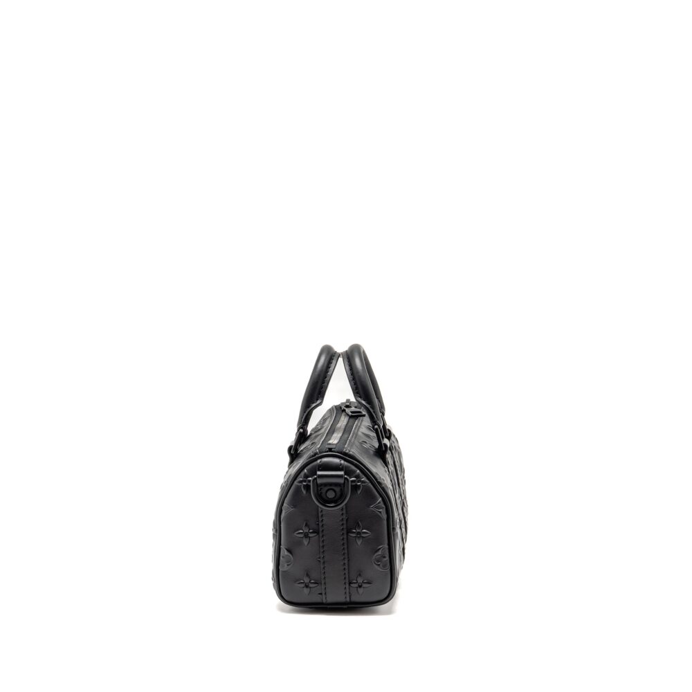 AAA Replica Louis Vuitton LV KEEPALL XS MONOGRAM SEAL COWHIDE LEATHER SO BLACK