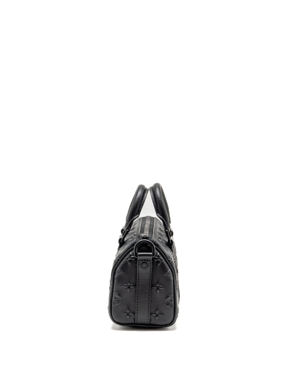 AAA Replica Louis Vuitton LV KEEPALL XS MONOGRAM SEAL COWHIDE LEATHER SO BLACK