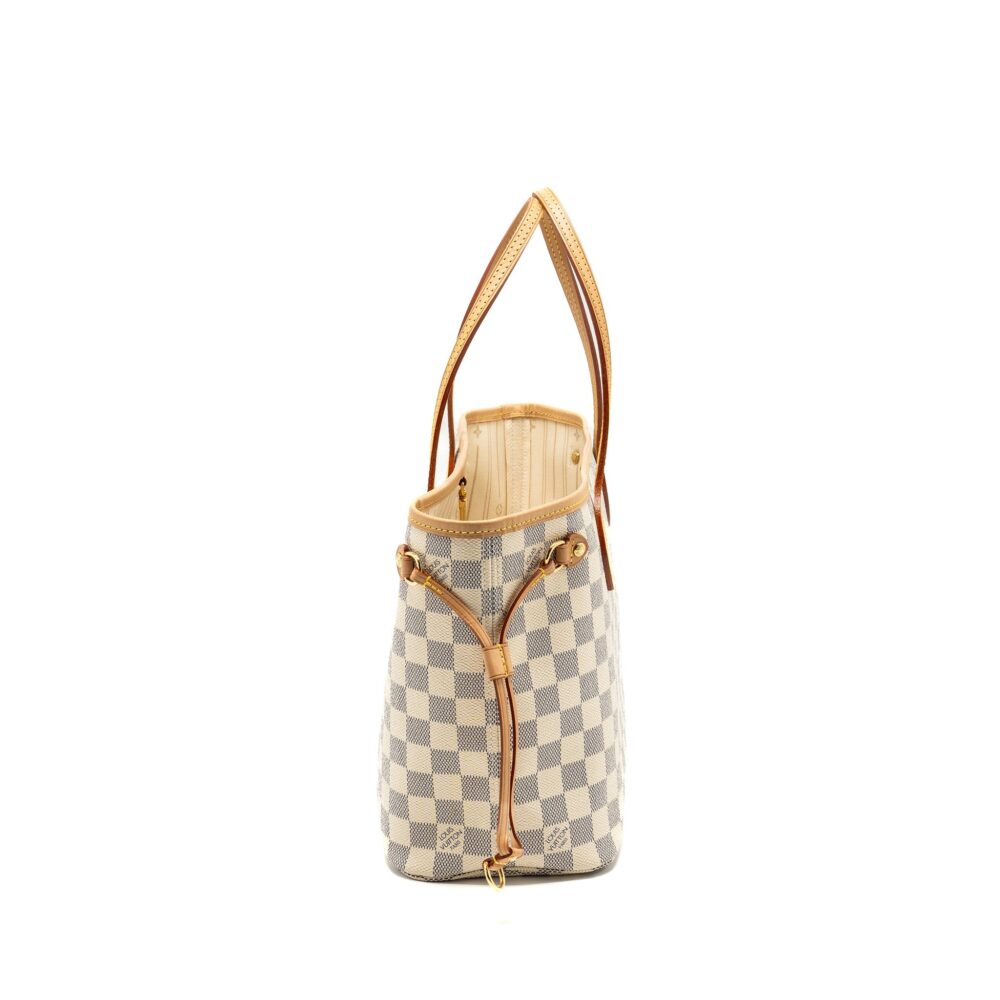 AAA Replica Louis Vuitton LV NEVERFULL PM DAMIER AZUR GHW