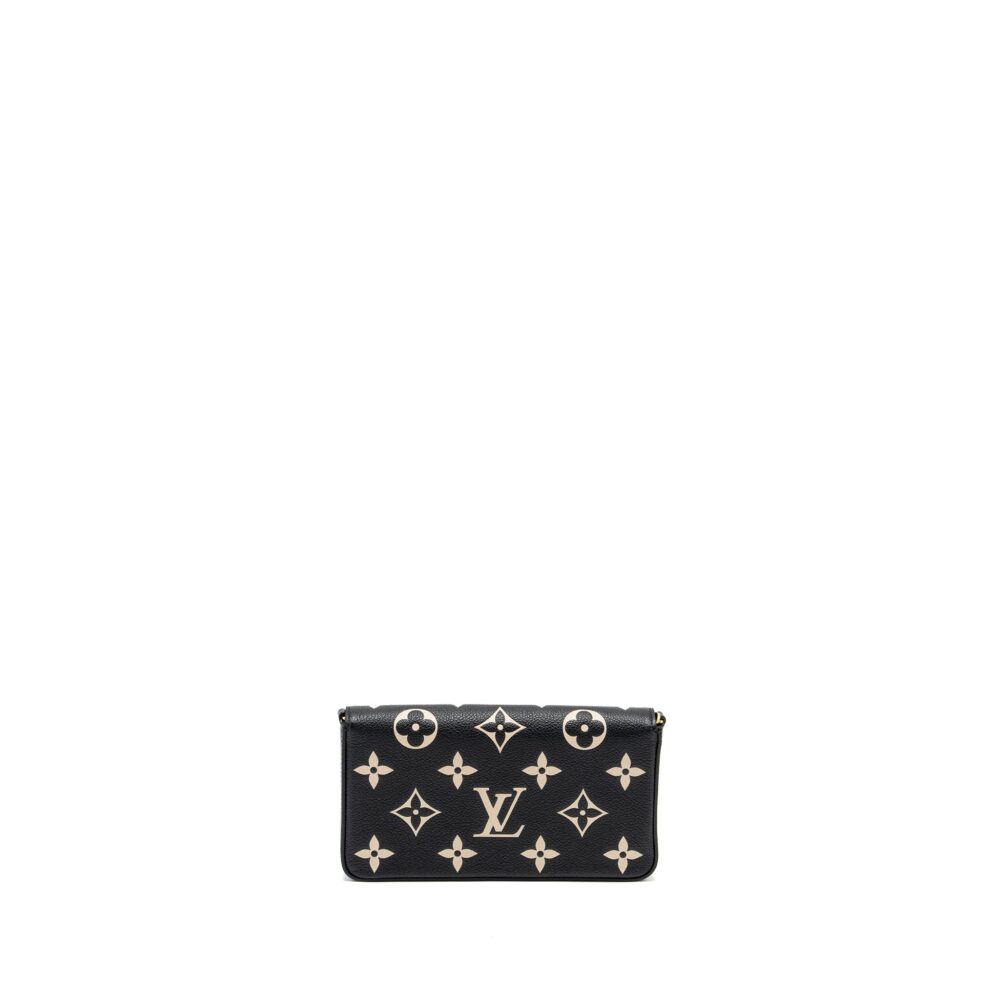 AAA Replica Louis Vuitton LV FELICIE POCHETTE MONOGRAM EMPREINTE LEATHER BLACK/BEIGE GHW