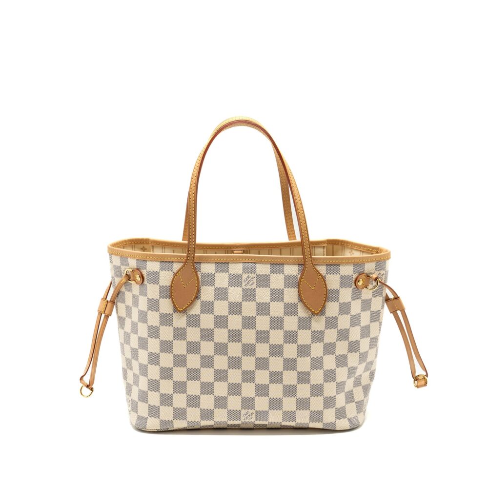 AAA Replica Louis Vuitton LV NEVERFULL PM DAMIER AZUR GHW