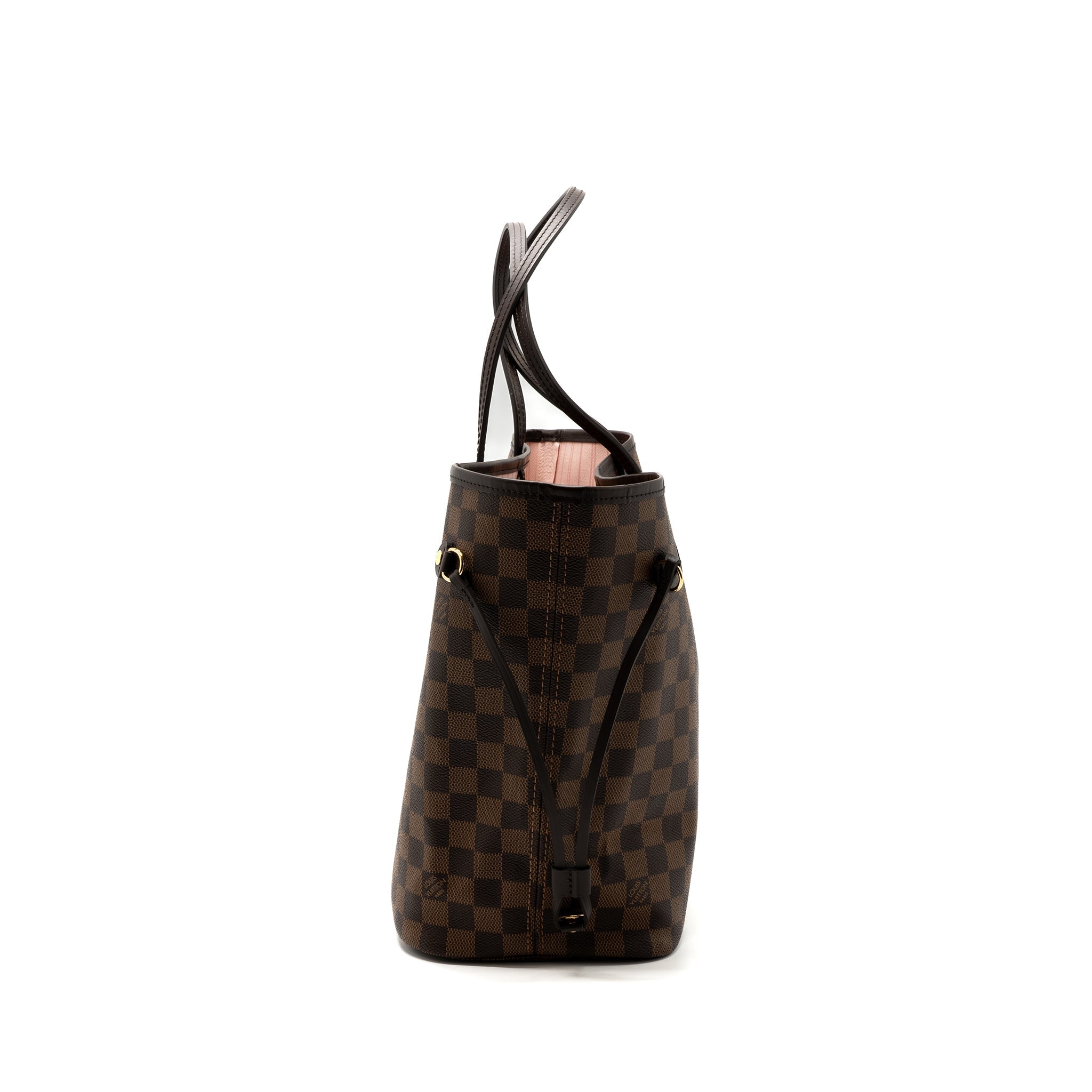 AAA Replica Louis Vuitton LV NEVERFULL MM MONOGRAM DAMIER EBENE CANVAS / ROSE BALLERINA GHW