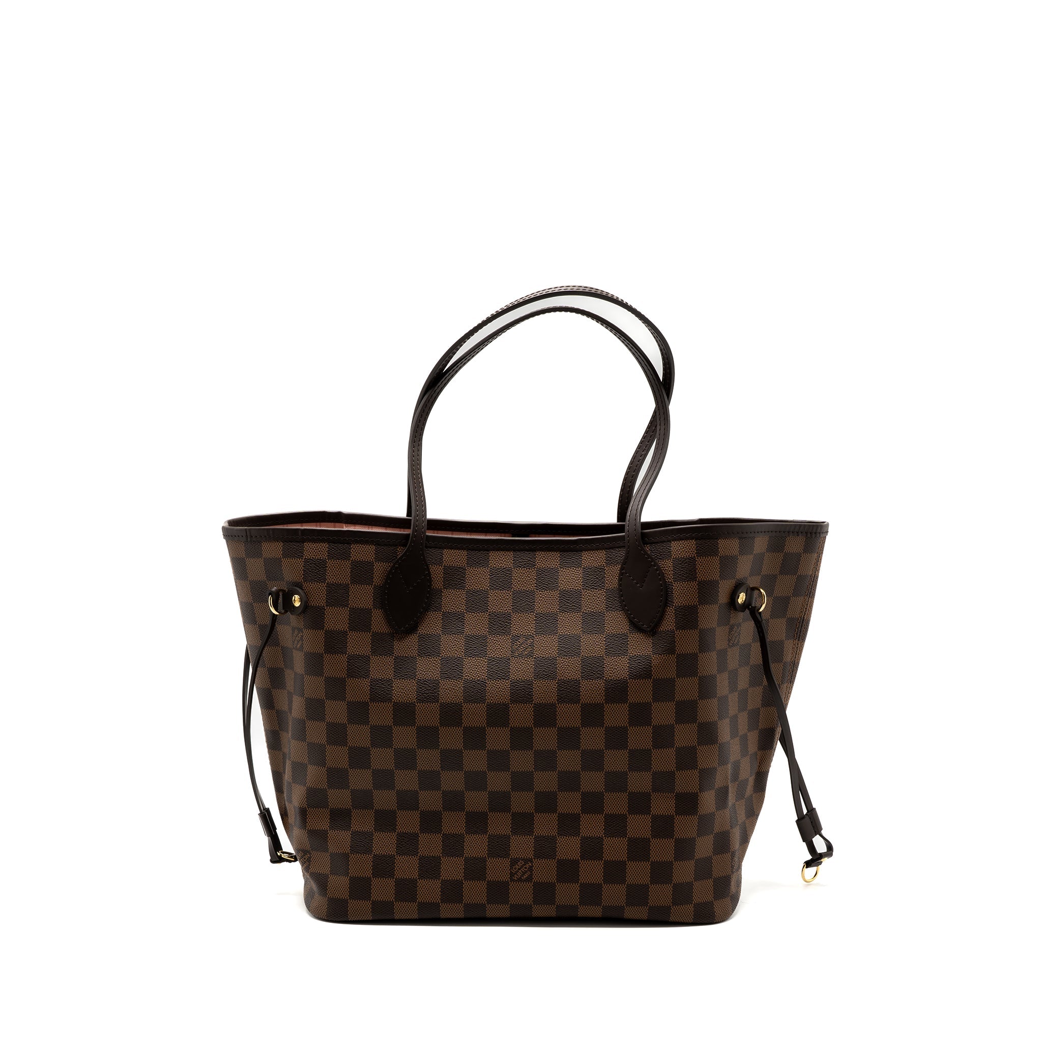 AAA Replica Louis Vuitton LV NEVERFULL MM MONOGRAM DAMIER EBENE CANVAS / ROSE BALLERINA GHW