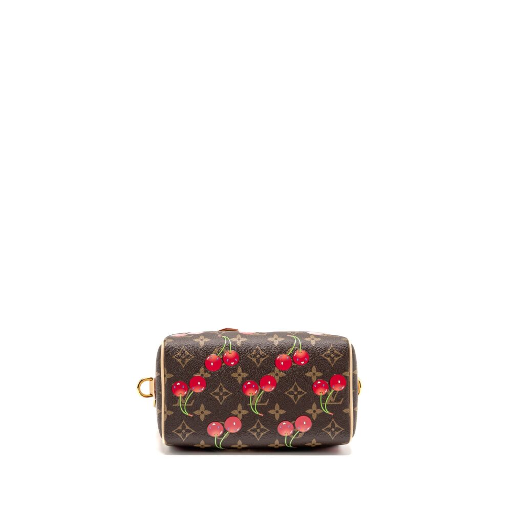AAA Replica Louis Vuitton LV X TAKASHI MURAKAMI SPEEDY BANDOULIERE 20 MONOGRAM CHERRY COATED CANVAS MULTICOLOURED GHW