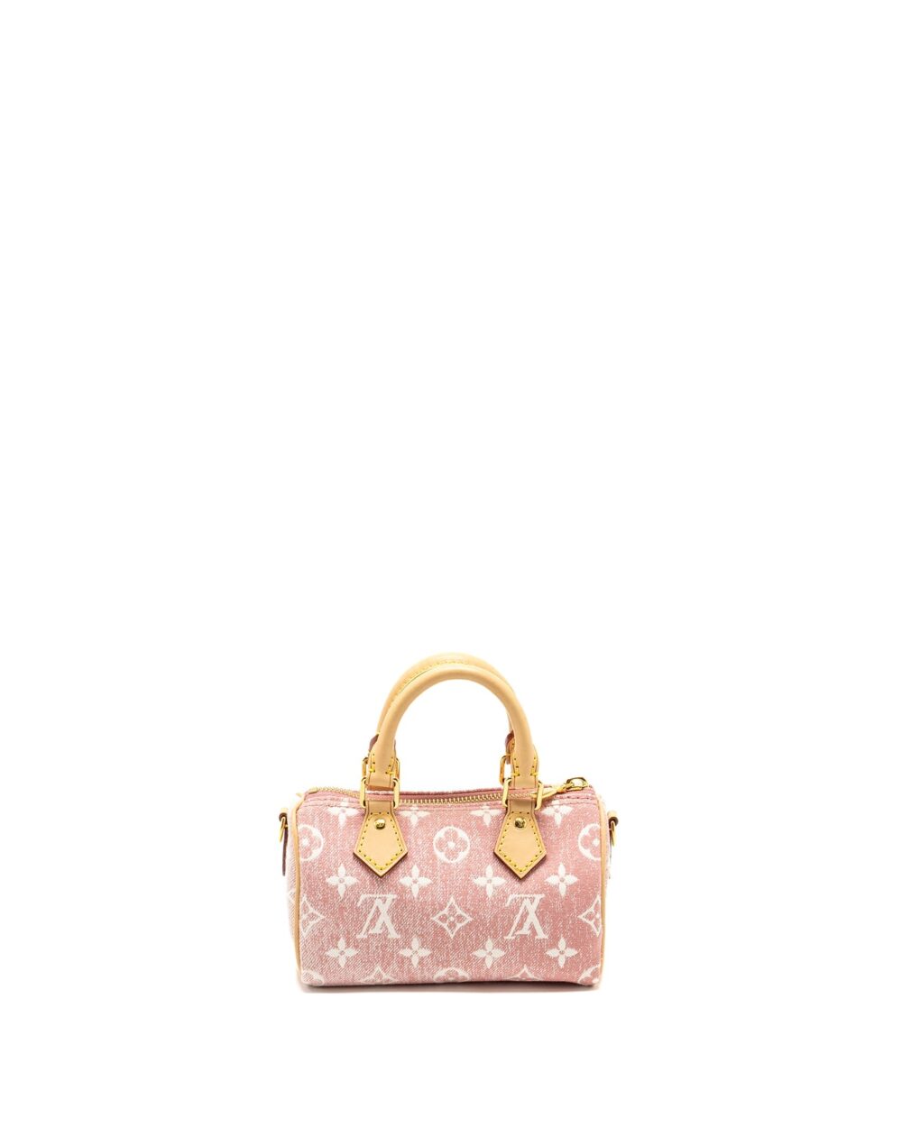 AAA Replica Louis Vuitton LV NANO SPEEDY MONOGRAM JACQUARD DENIM ROSE GHW