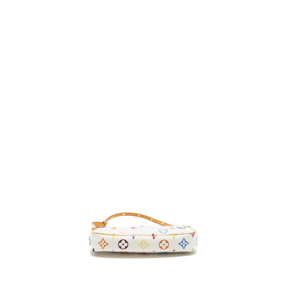 AAA Replica Louis Vuitton LV TAKASHI MURAKAMI POCHETTE ACCESSORIES MONOGRAM WHITE/MULTICOLOUR GHW