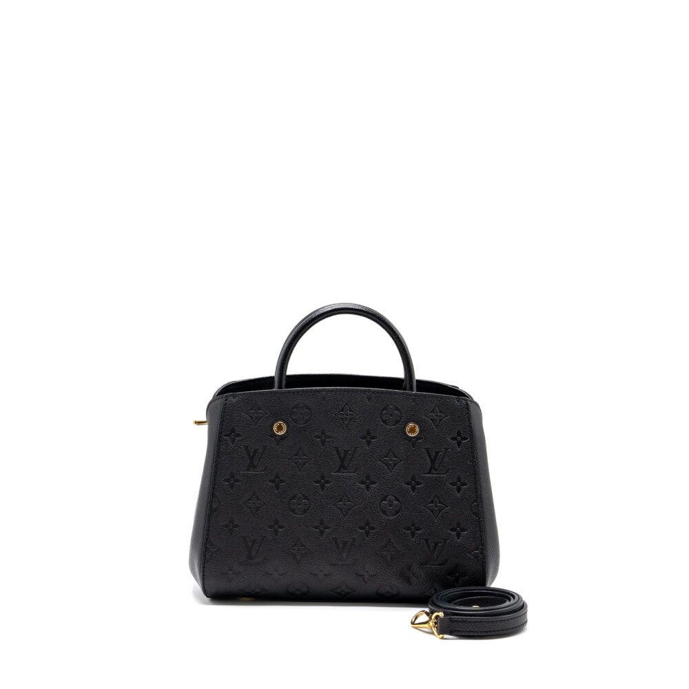 AAA Replica Louis Vuitton LV MONTAIGNE BB MONOGRAM EMPREINTE BLACK GHW