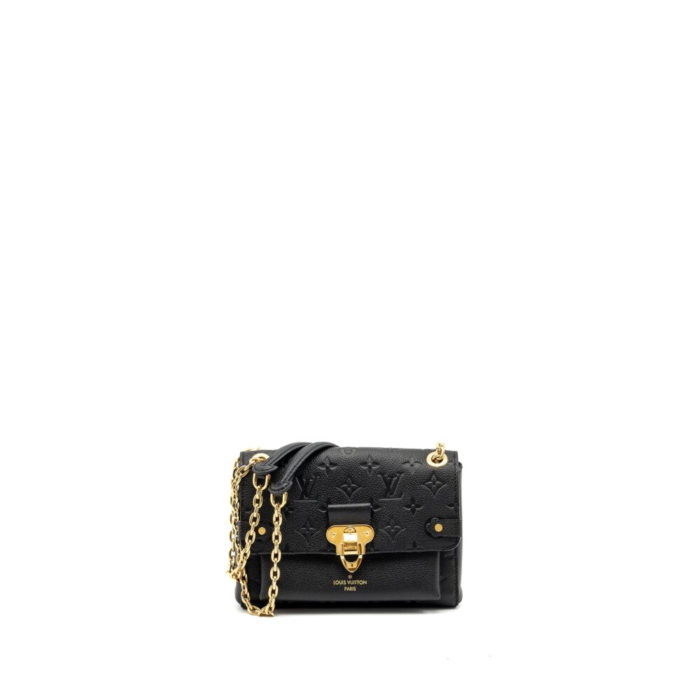AAA Replica Louis Vuitton LV VAVIN BB MONOGRAM EMPREINTE CALFSKIN BLACK GHW