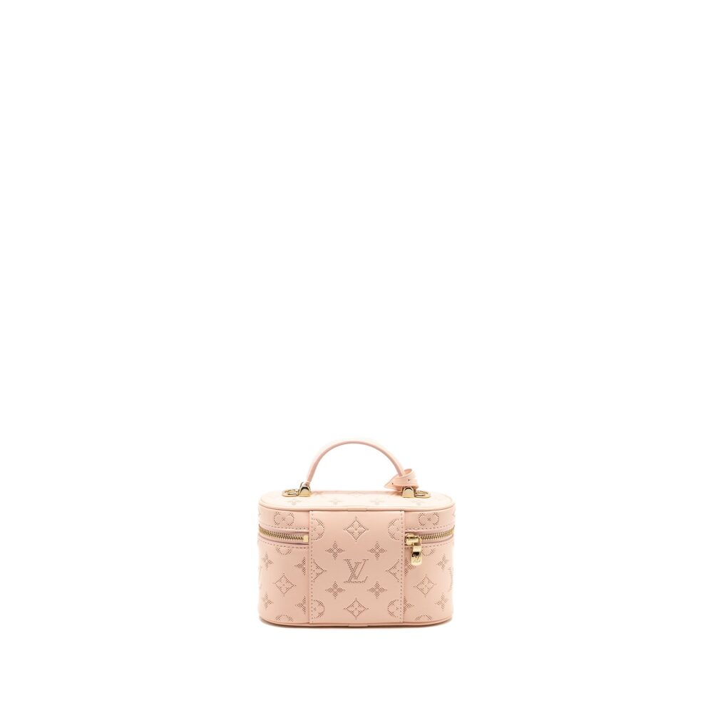 AAA Replica Louis Vuitton LV VANITY POUCH CALFSKIN ROSE JASMIN PINK LGHW