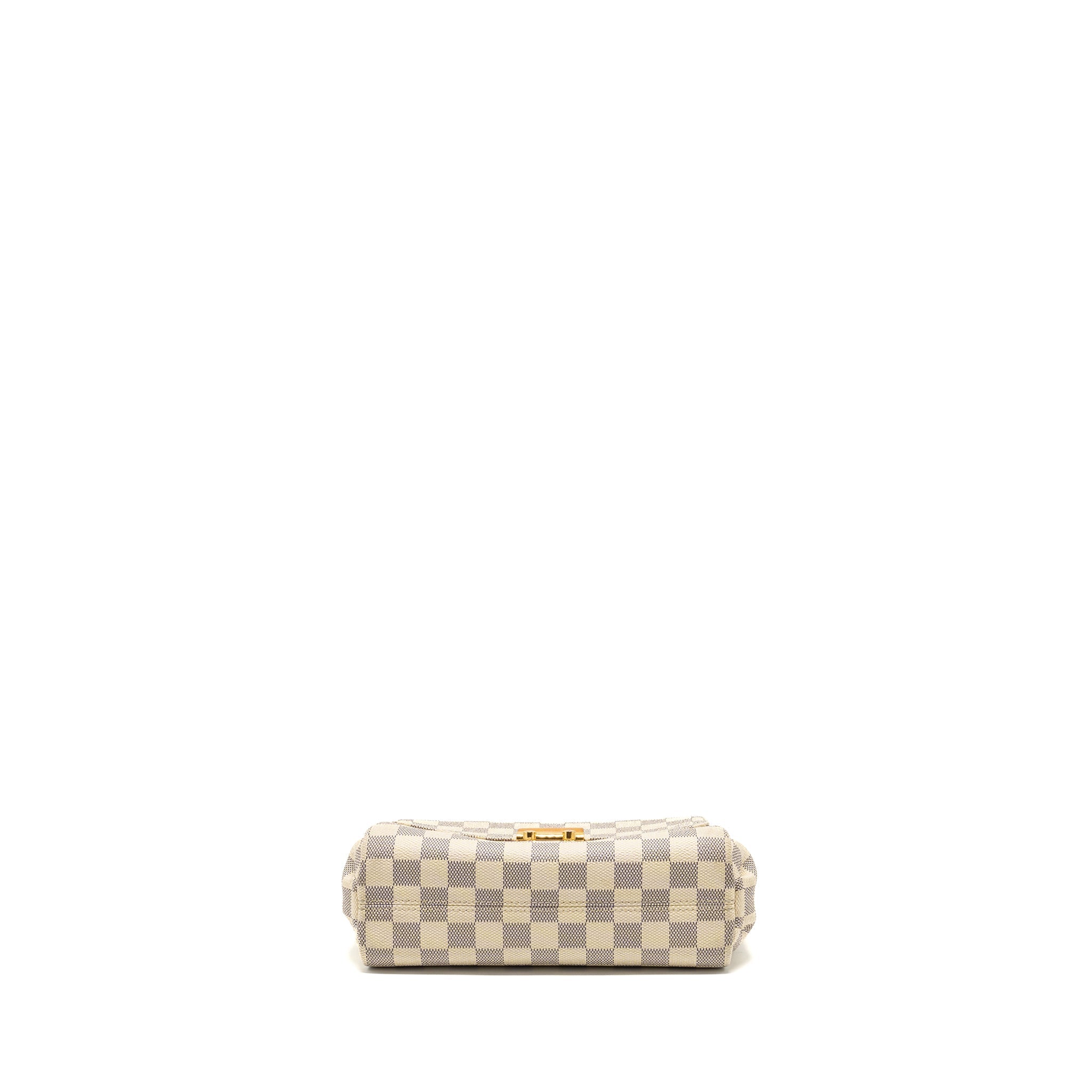 AAA Replica Louis Vuitton LV CROISETTE DAMIER AZUR CANVAS WHITE GHW