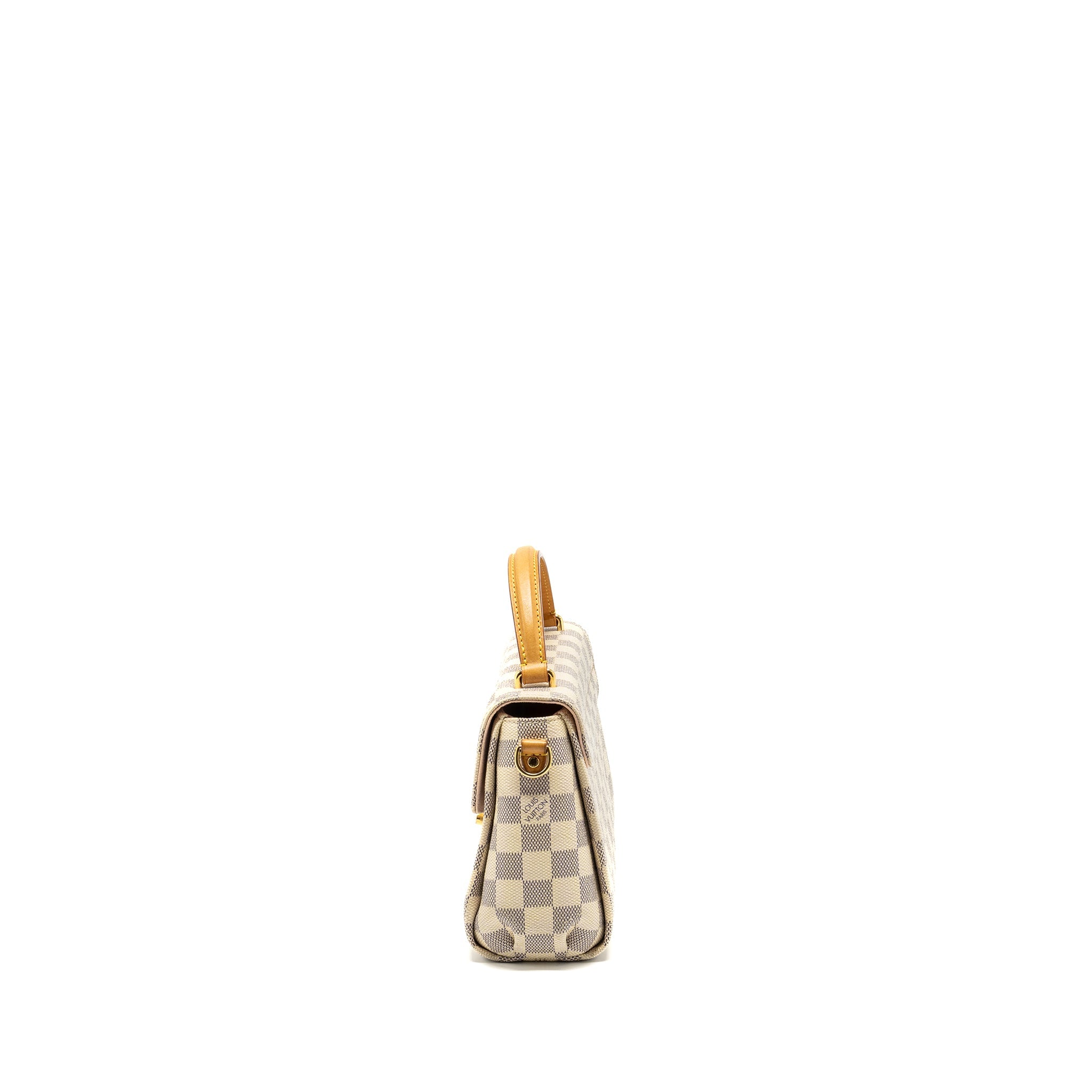 AAA Replica Louis Vuitton LV CROISETTE DAMIER AZUR CANVAS WHITE GHW