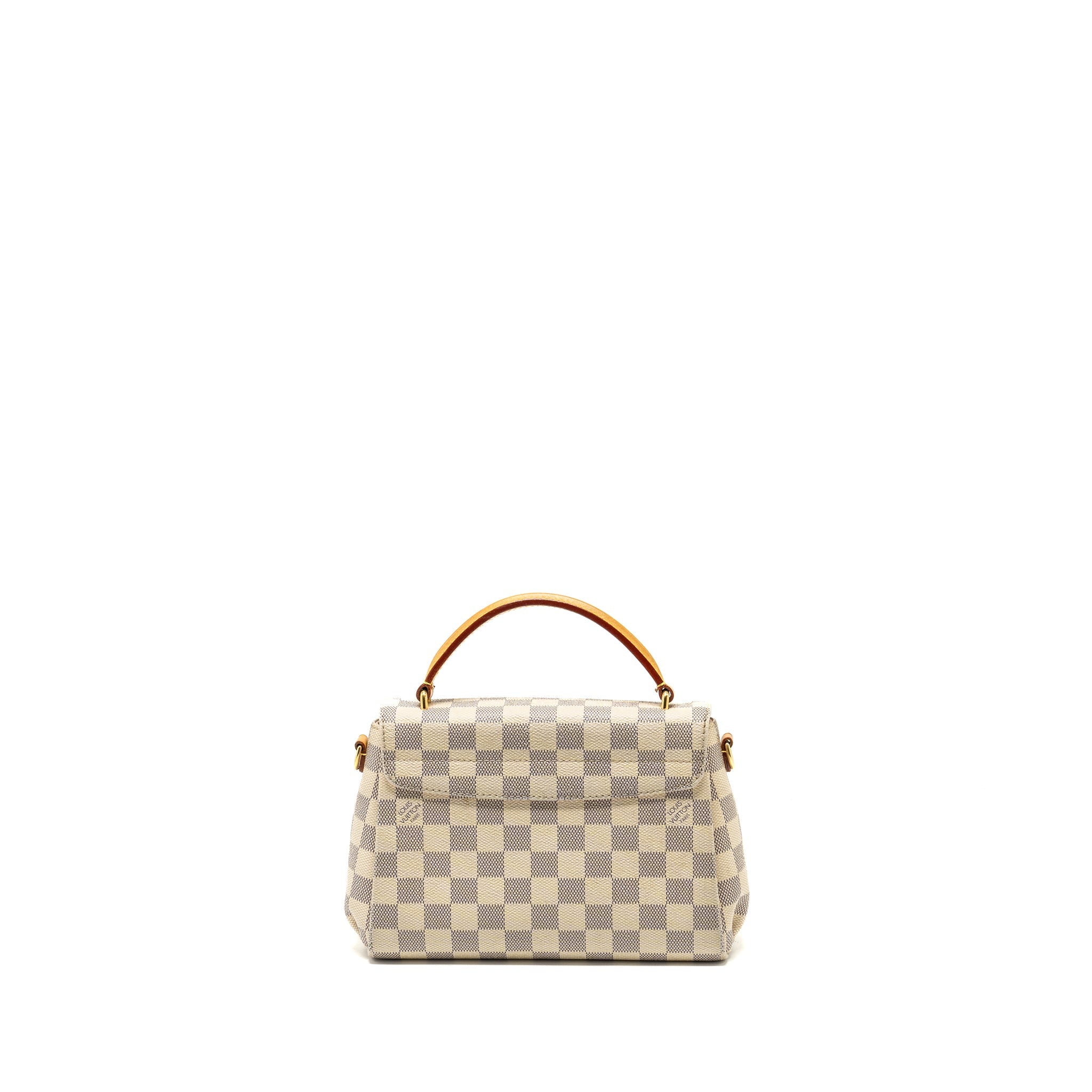 AAA Replica Louis Vuitton LV CROISETTE DAMIER AZUR CANVAS WHITE GHW