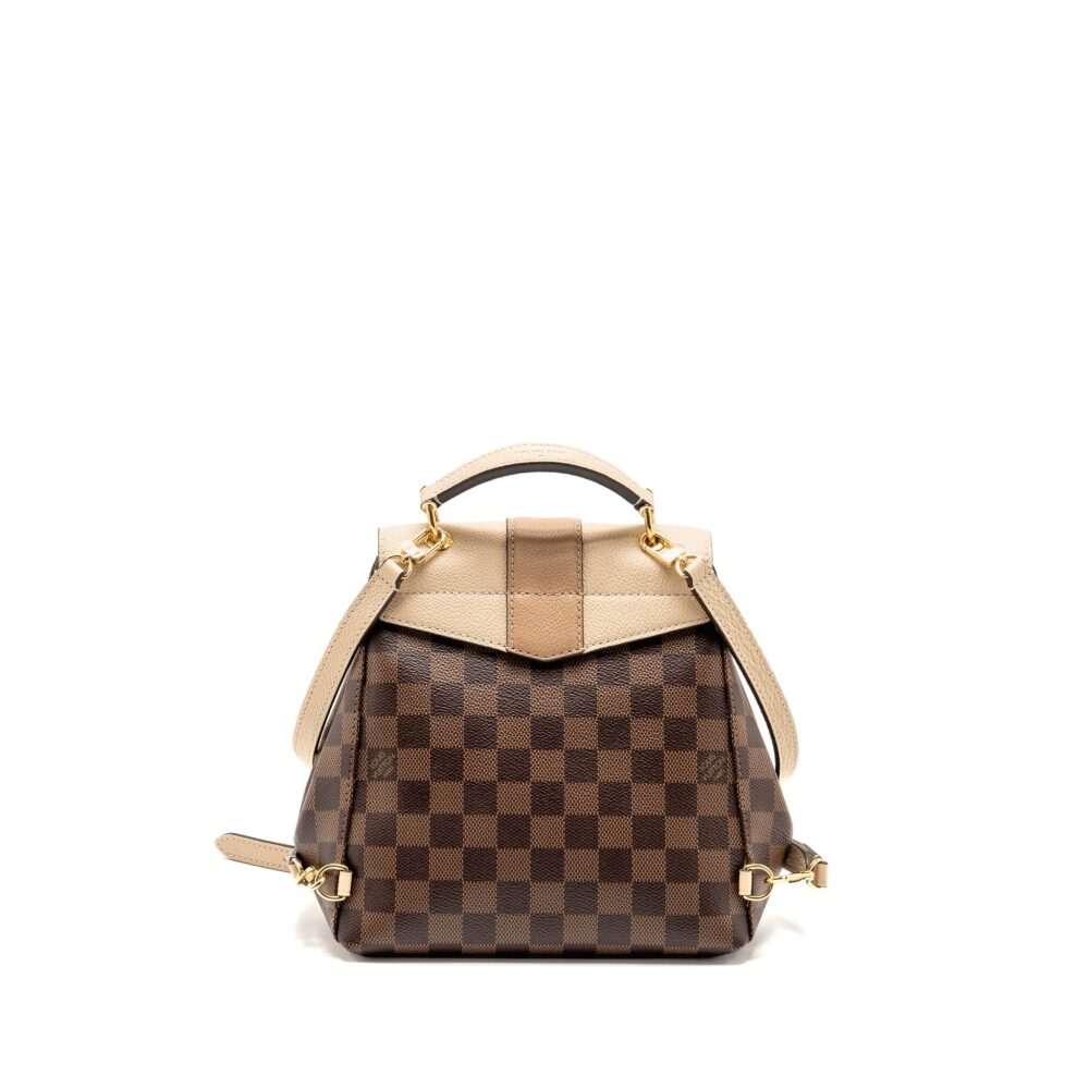 AAA Replica Louis Vuitton LV CLAPTON BACKPACK DAMIER EBENE CANVAS/LEATHER LIGHT PINK GHW