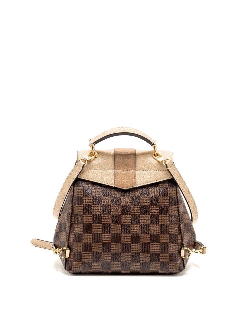 AAA Replica Louis Vuitton LV CLAPTON BACKPACK DAMIER EBENE CANVAS/LEATHER LIGHT PINK GHW