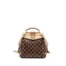 AAA Replica Louis Vuitton LV CLAPTON BACKPACK DAMIER EBENE CANVAS/LEATHER LIGHT PINK GHW