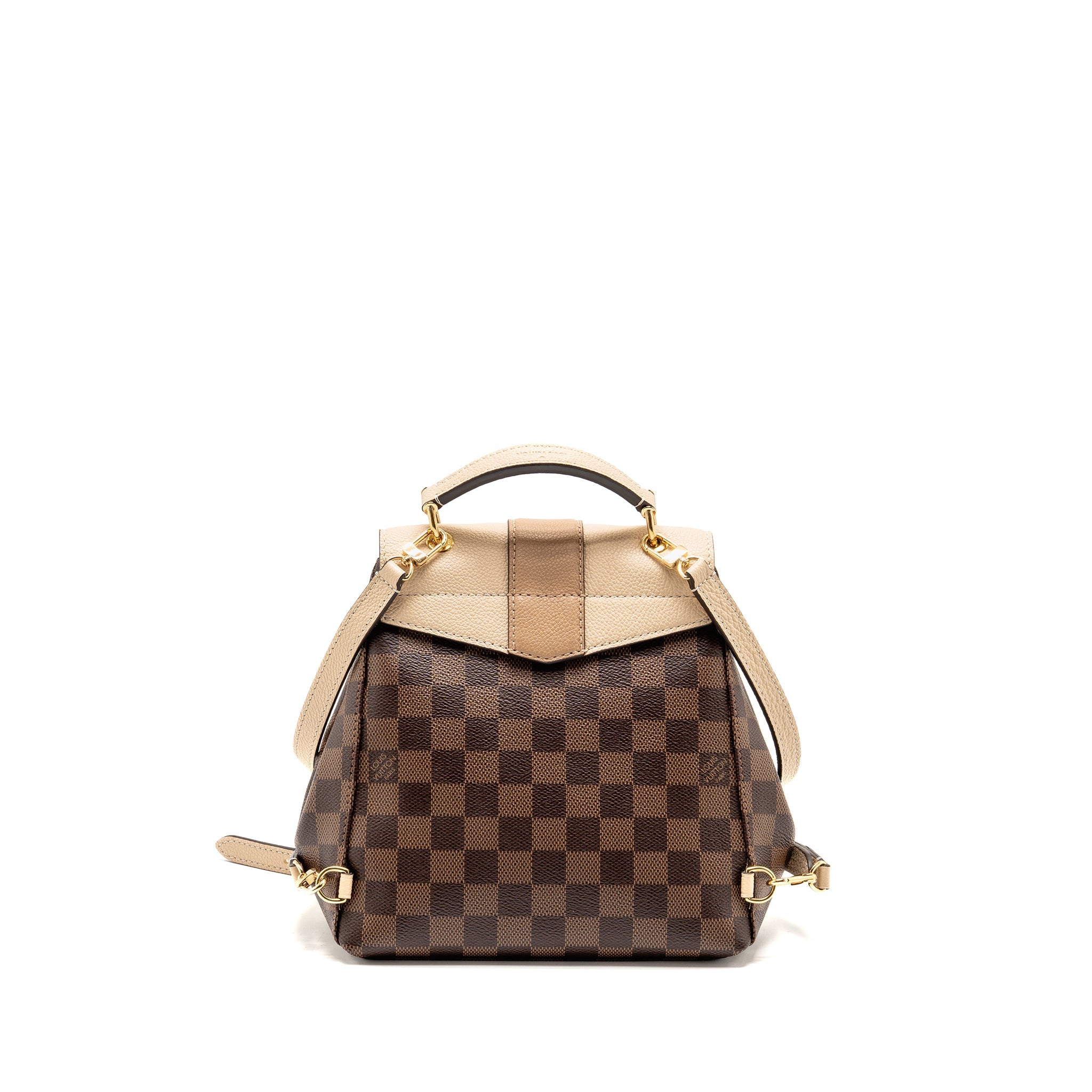 AAA Replica Louis Vuitton LV CLAPTON BACKPACK DAMIER EBENE CANVAS/LEATHER LIGHT PINK GHW