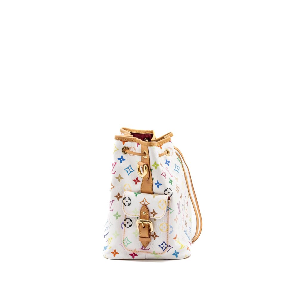 AAA Replica Louis Vuitton LV VINTAGE PETIT NOE SHOULDER BAG MULTICOLOUR MONOGRAM CANVAS WHITE GHW