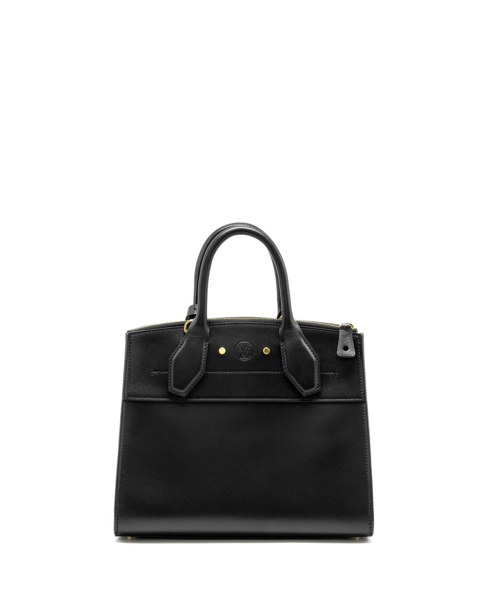 AAA Replica Louis Vuitton LV CITY STEAMER PM GRAINED CALFSKIN BLACK GHW